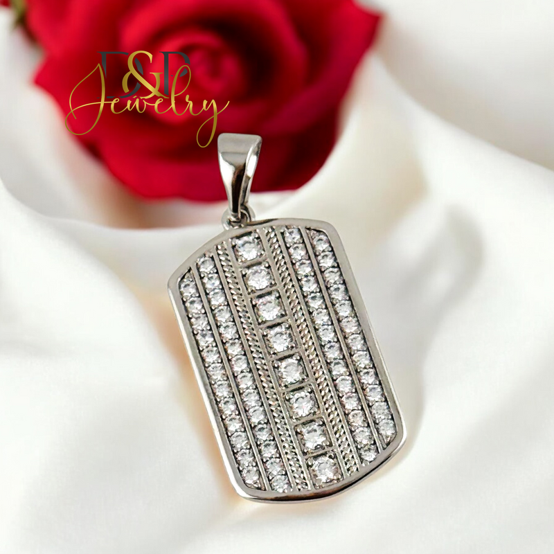SILVER FANCY PLAQUE PENDANT P857