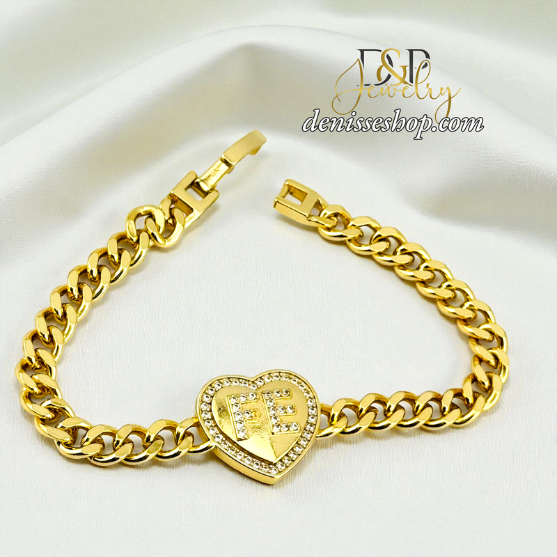 14KGOLD FE HEART BRACELET BR863