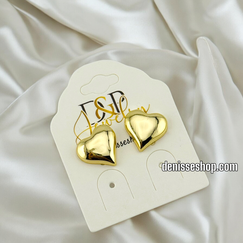 14K GOLD HEART SHAPE EARRING E657