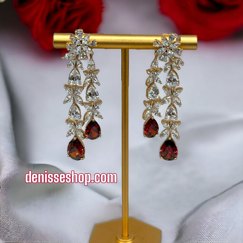 18k Dark Red Earrings E253