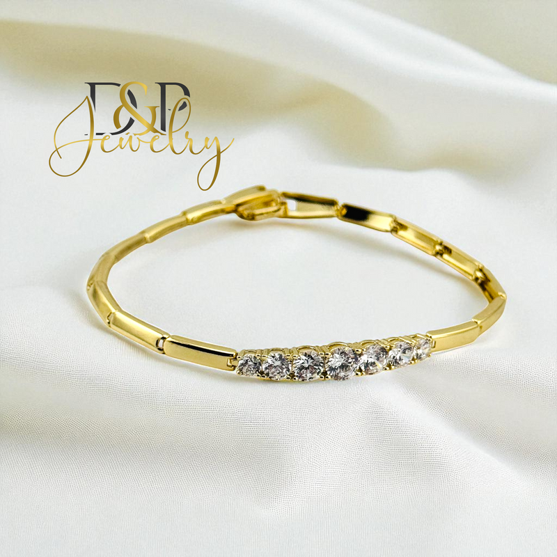 14K ELEGANT WHITE STONE BRACELET BR818