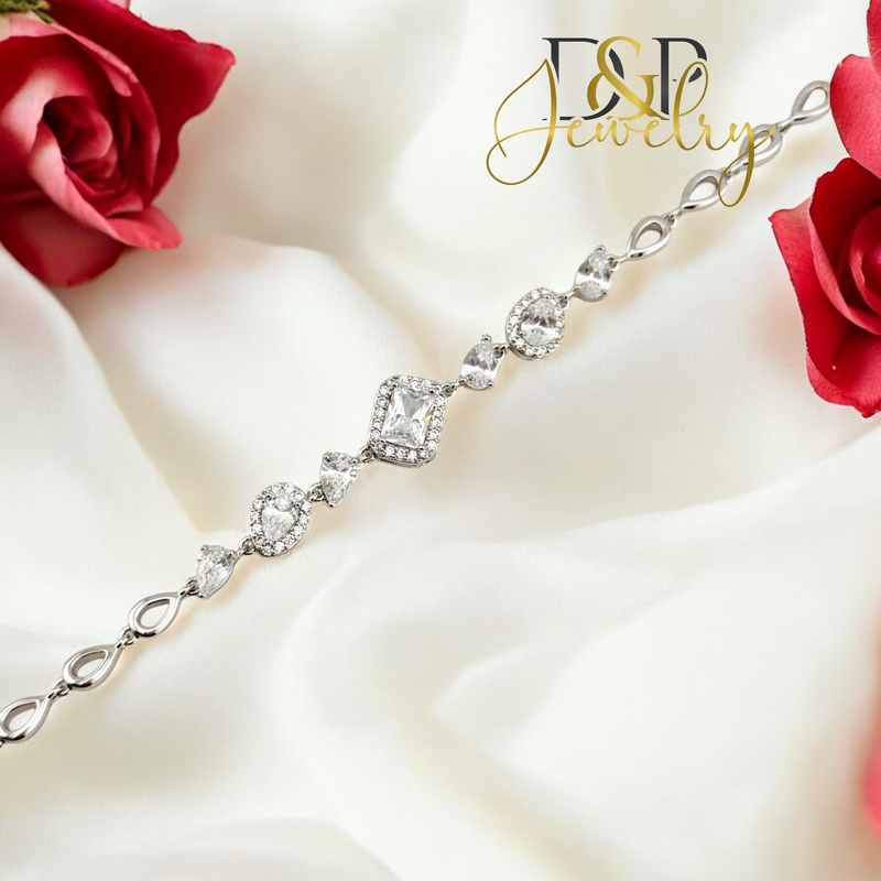 SILVER ELEGANT STONE BRACELET BR735