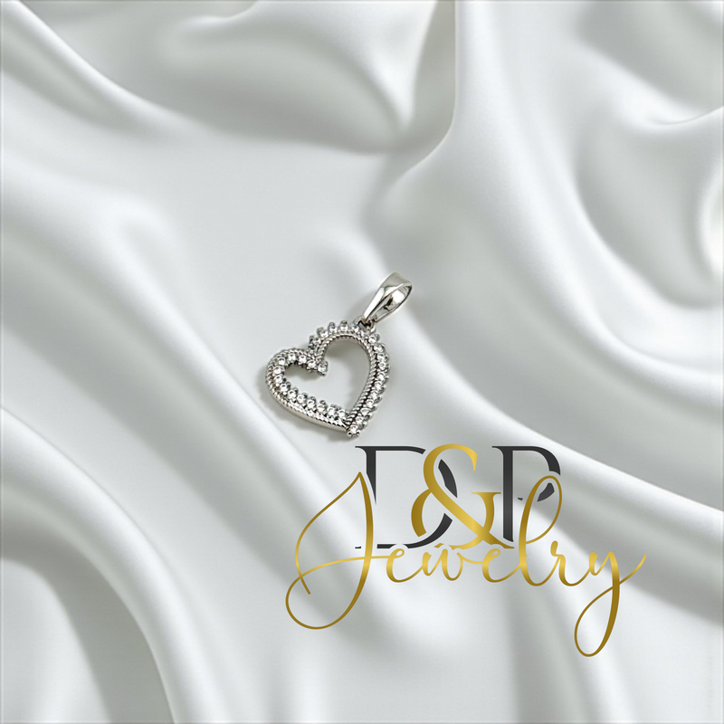 14K SILVER/HEART PENDANT P920