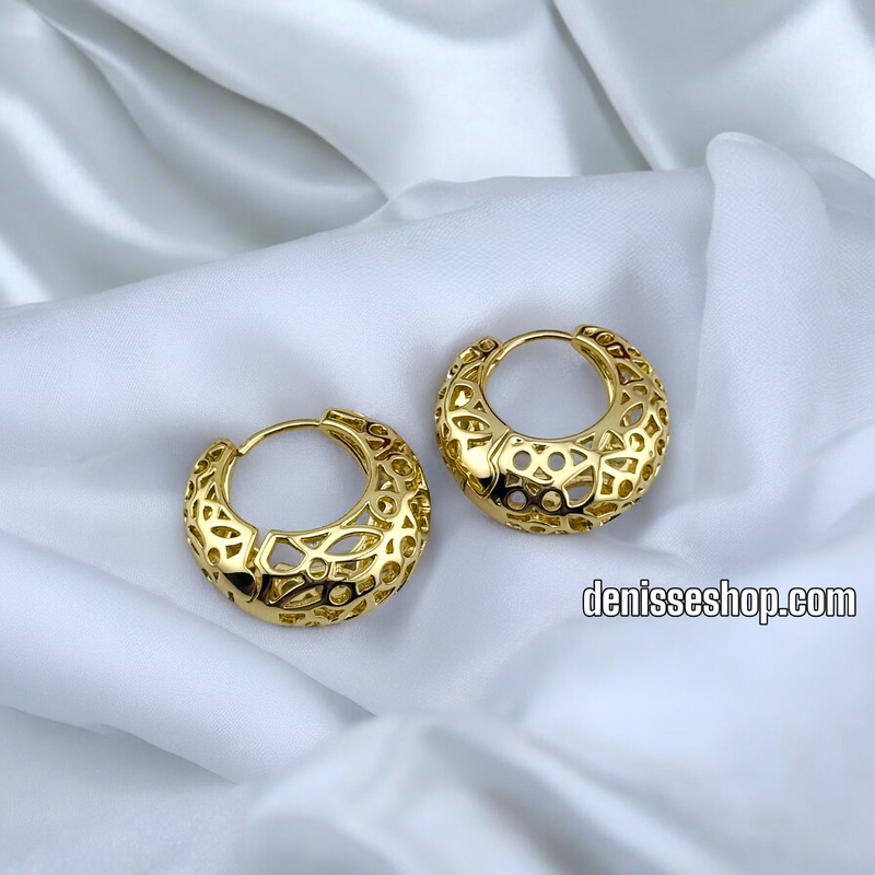 14K WOMEN MEDIUM CHUNKY HOOP EARRINGS HP603