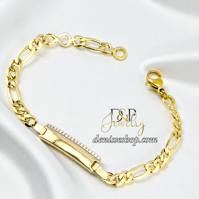 14KGOLD FANCY PLATE KIDS BRACELET BR866