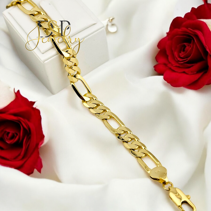14K FIGARO DESIGN MEN BRACELET 8.5&