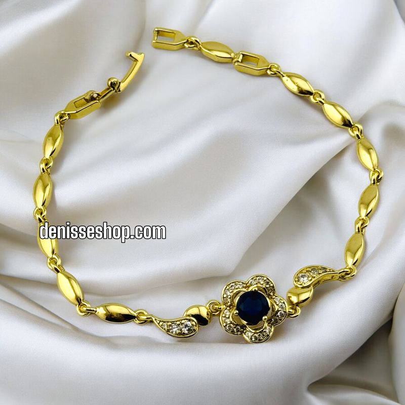 14K BLUE FLOWER BRACELET BR441