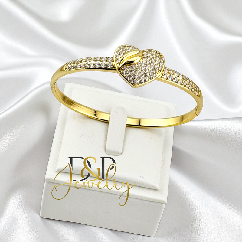 14K HEART BRACELET BR796