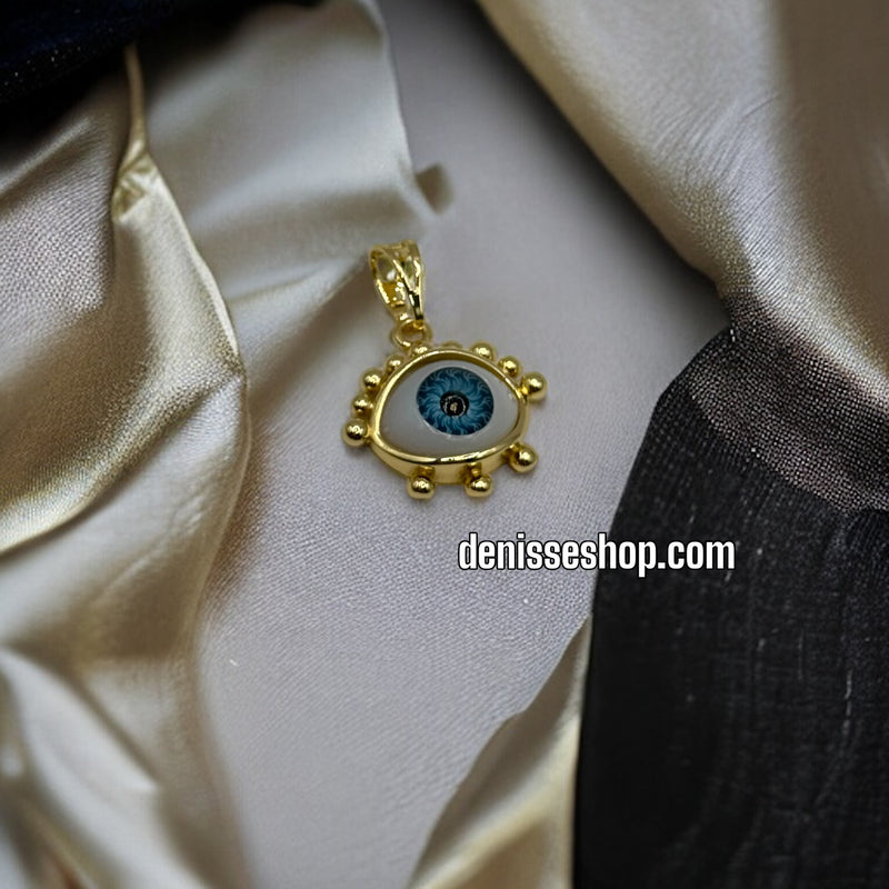 14K BLUE EYE PENDANT P243 (CHAIN NOT INCLUDED)