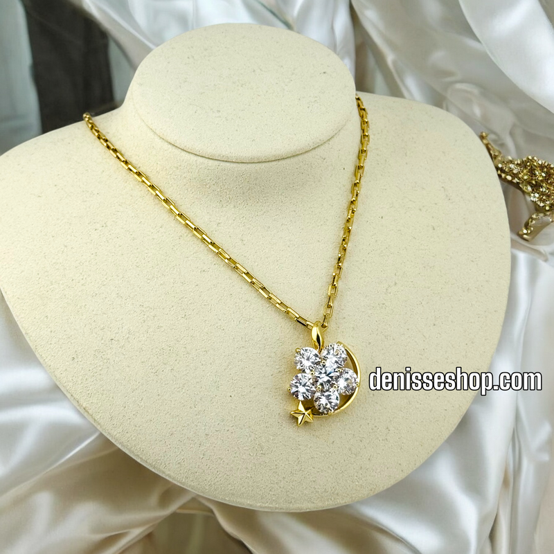 14K WOMEN/ STAR WITH STONES NECKLACE N144