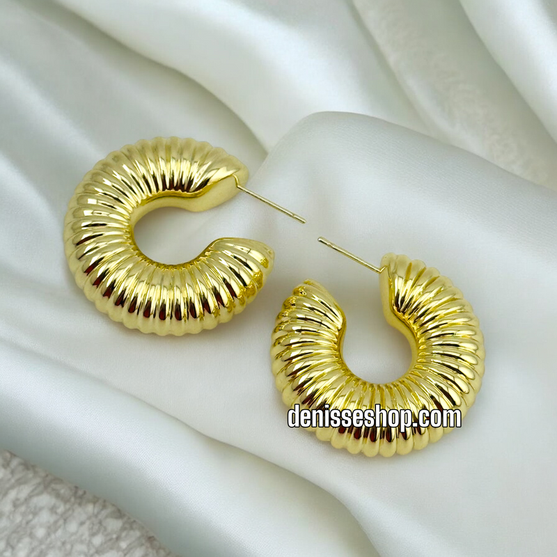 14K FASHION GOLD EARRING E592