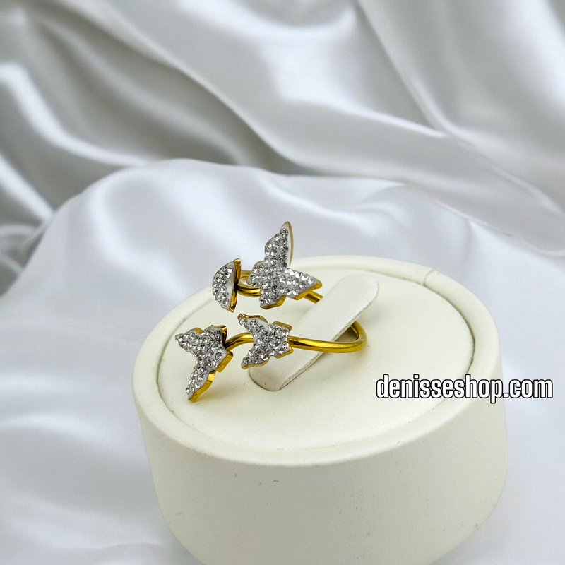 14K WOMEN/BLING BUTTERFLY ADJUSTABLE RING RG319