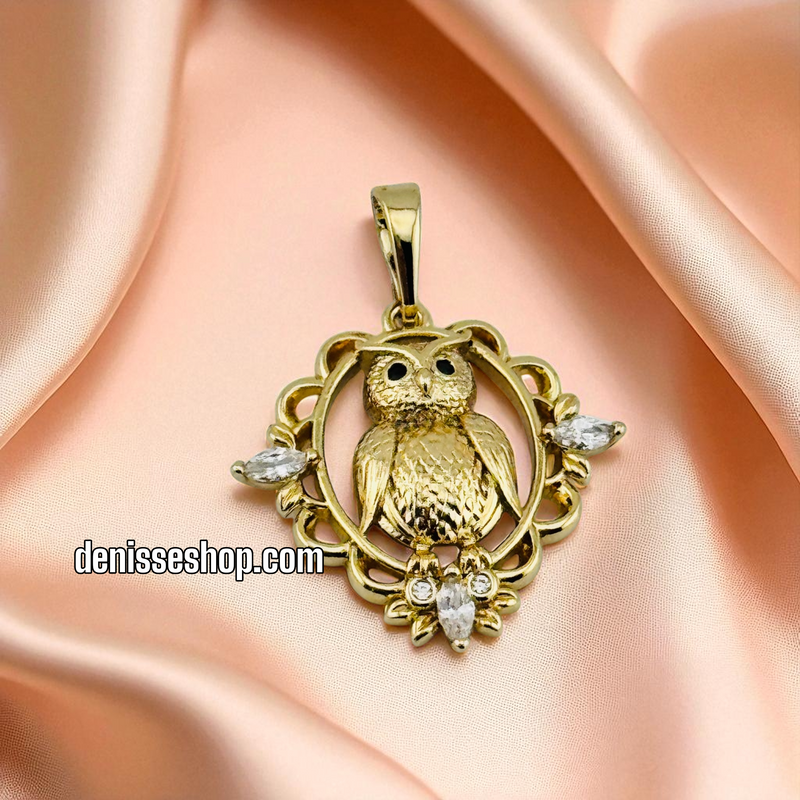 14K GOLD/OWL PENDANT P932