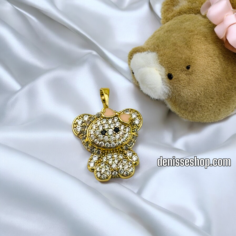 14K GOLD  CUTE BEAR PENDANT P484