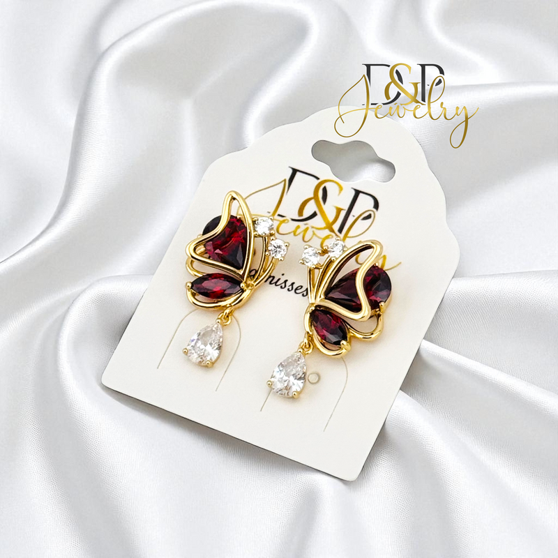 14K BUTTERFLY EARRINGS E972