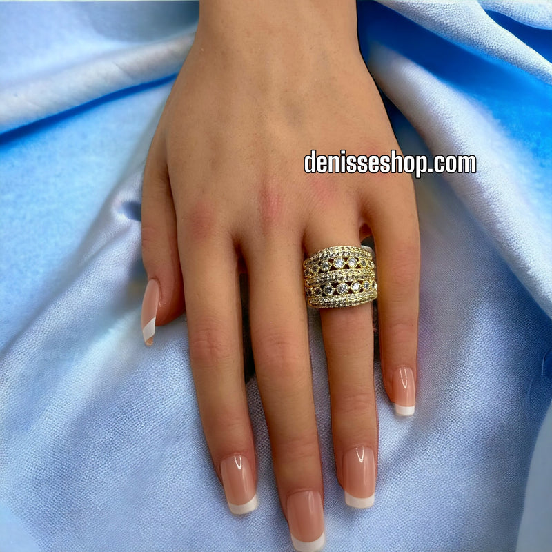 14K White Stone Ring RG101