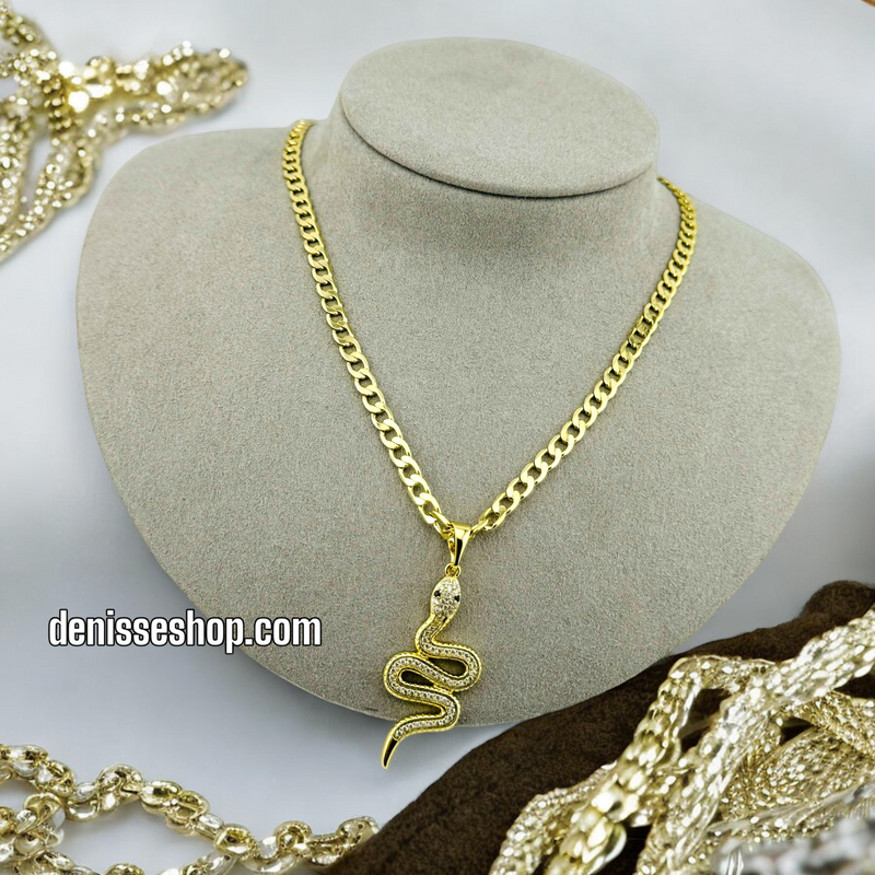 14K SNAKE PENDANT P412