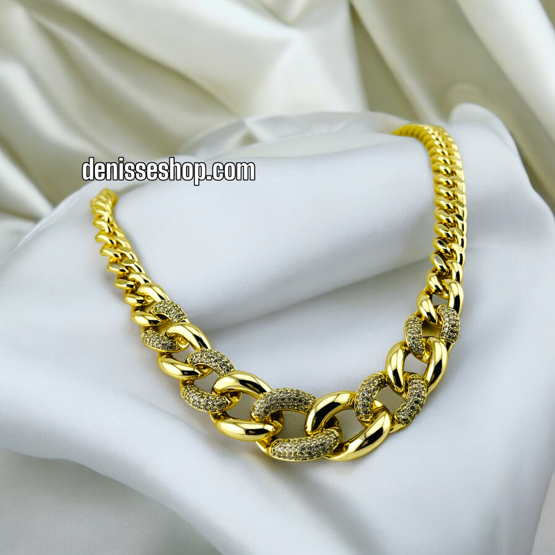 14K GOLD  MONACO NECKLACE AND BRACELET SET N36