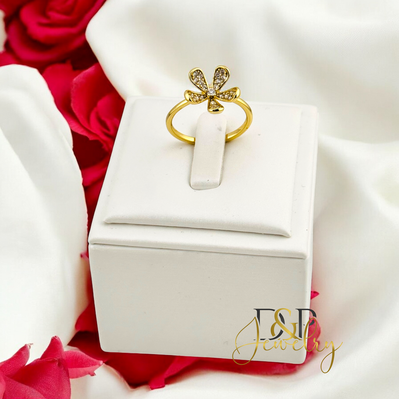 14K SMALL FLOWER RING RG363