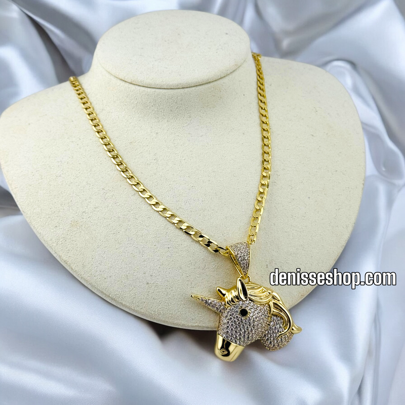 14K UNICORN HEAD PENDANT P592