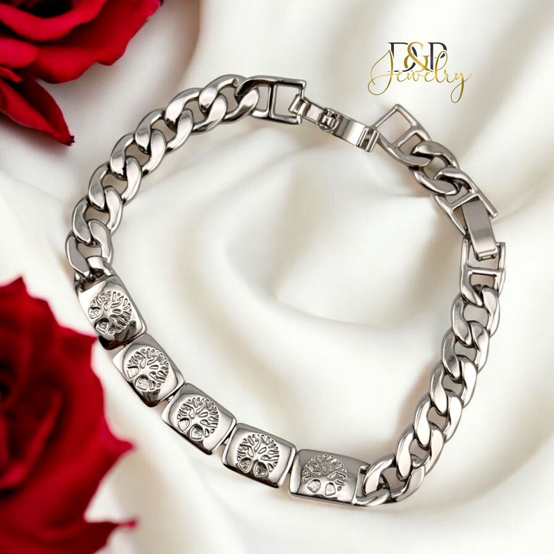 SILVER LIFE TREE BRACELET BR732