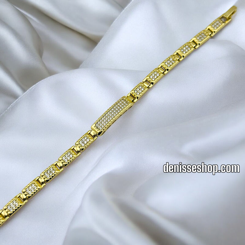 14K WITHE STONE GOLD BRACELET BR650