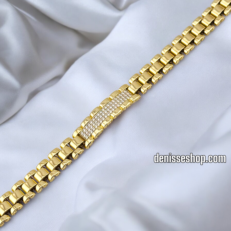 14K WITHE STONE GOLD BRACELET BR651