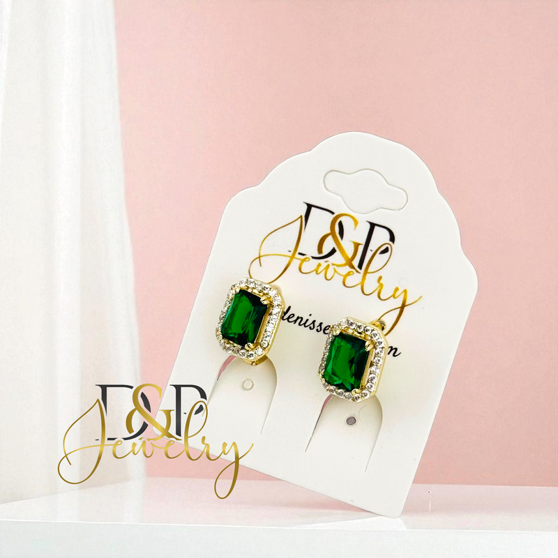 14K GREEN EARRING E917