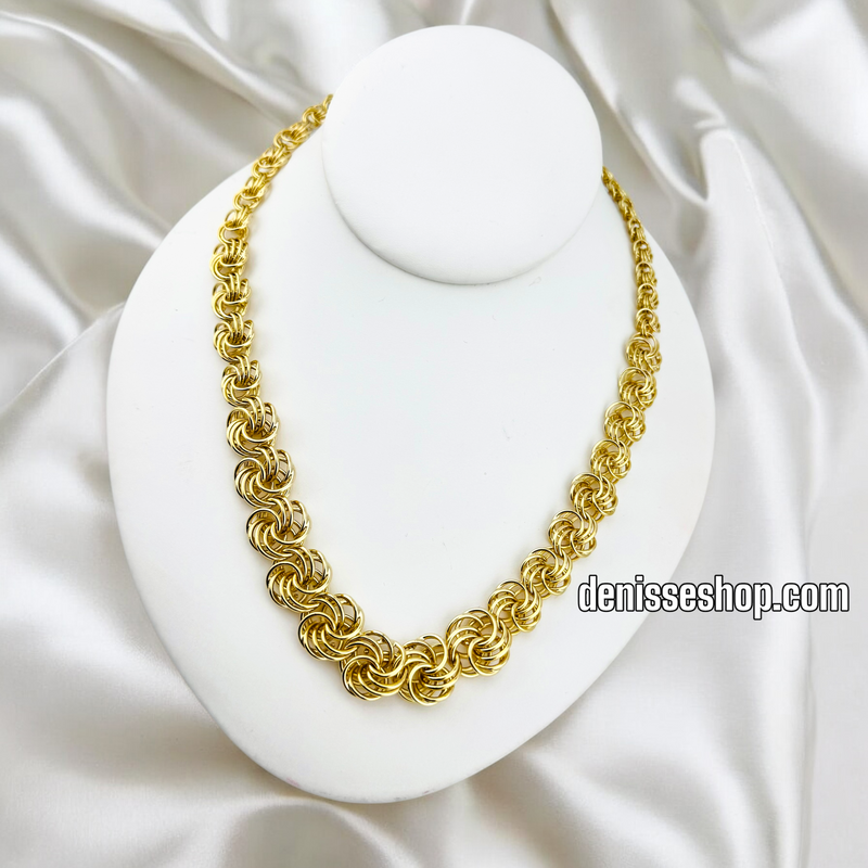 14K DOUBLE SPIRAL NECKLACE N218