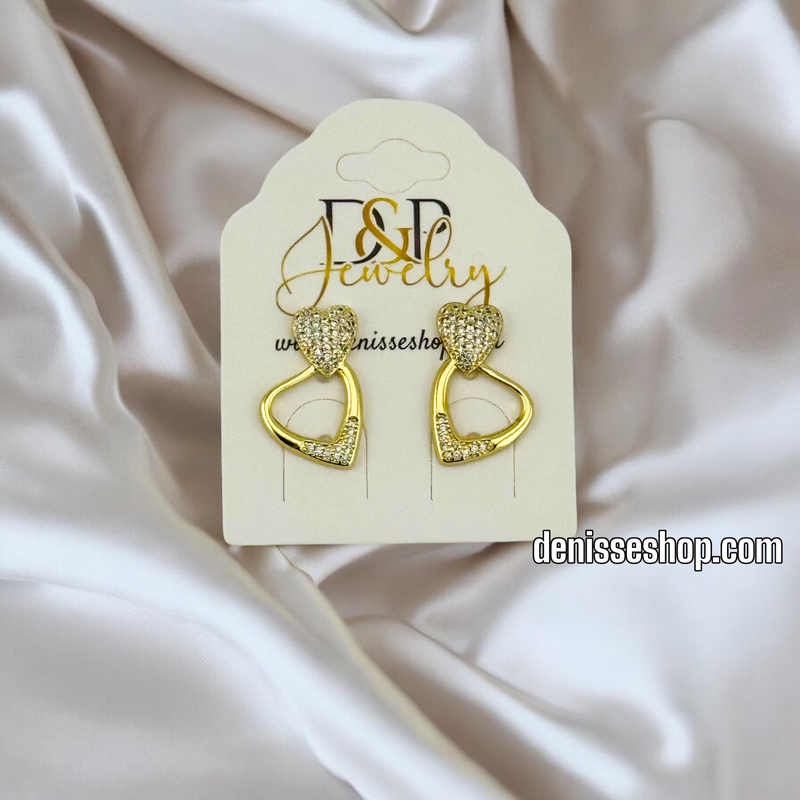 14K GOLD HEART EARRING E700