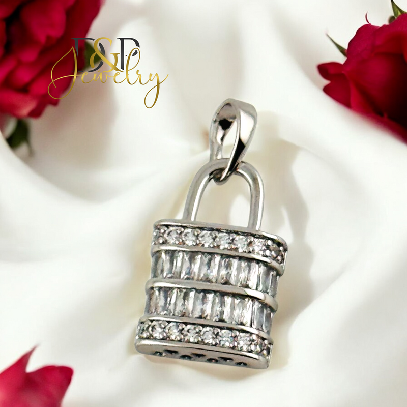 SILVER LOCK PENDANT P859
