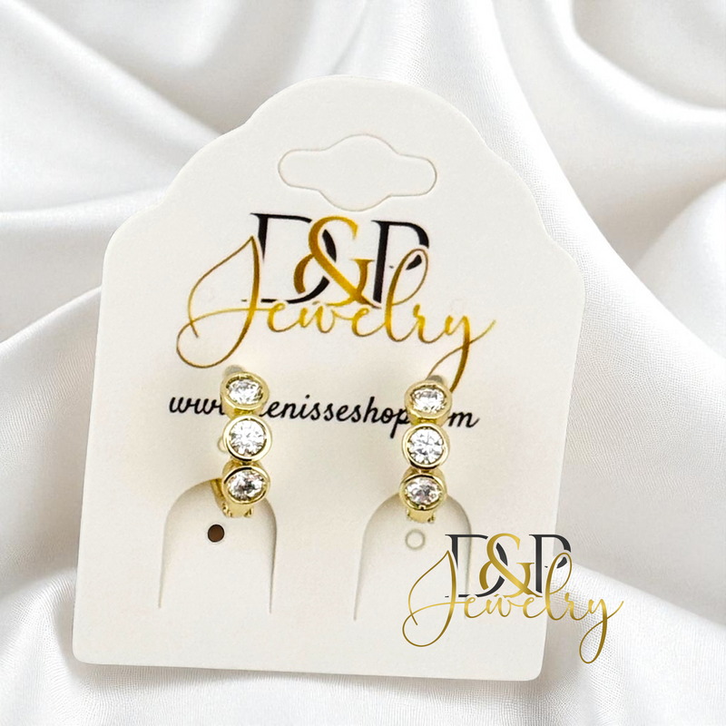 14K SMALL WHITE HOOP EARRING HP775