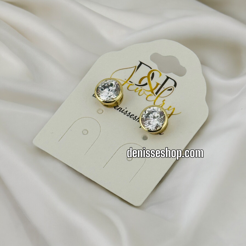 14K WHITE STONE EARRINGS E513