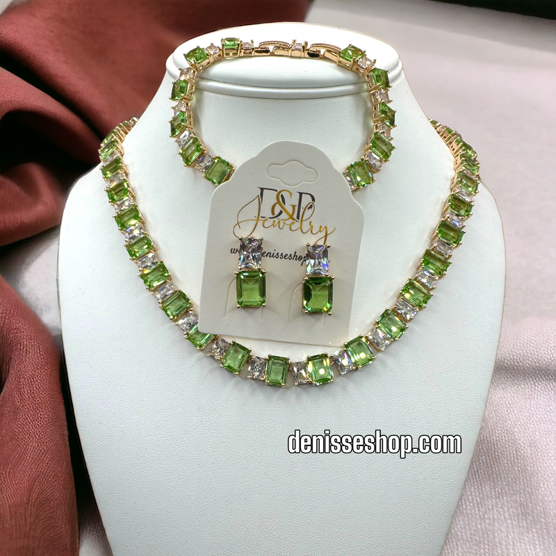 14K GREEN NECKLACE SET C1196