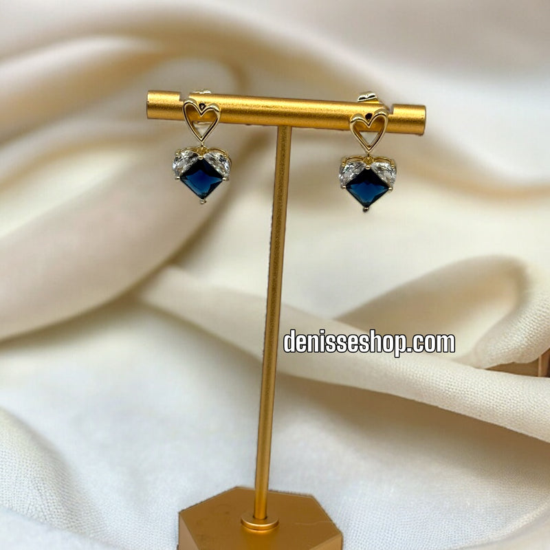 14K HEART EARRINGS E353