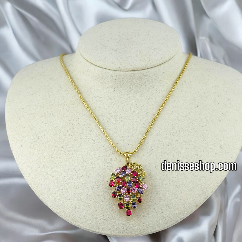 14K / WOMEN / MULTICOLOR ZIRCONIA NECKLACE N120