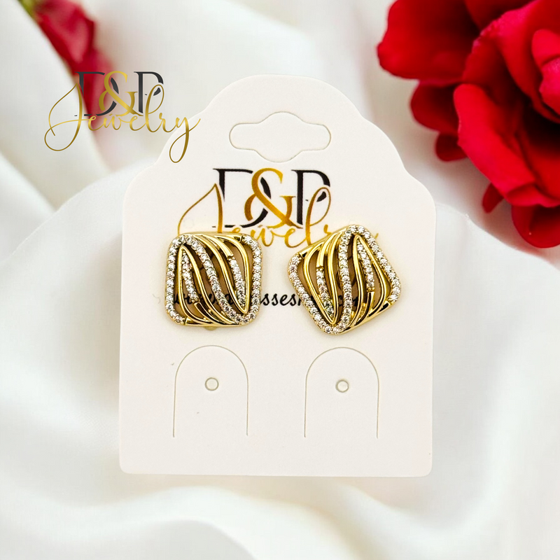 14K ELEGANT STUD EARRING E859