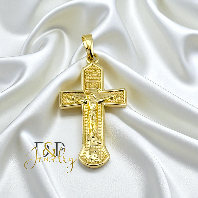 14K GOLD CROSS PENDANT P890