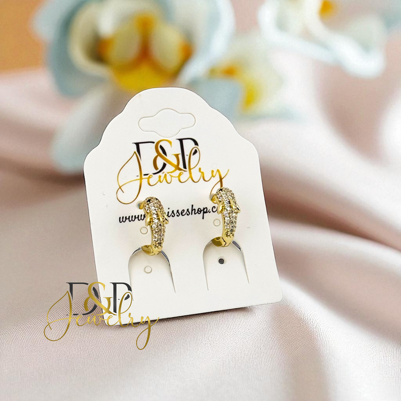 14K GOLD SMALL  DOLPHIN HOOP EARRING HP738
