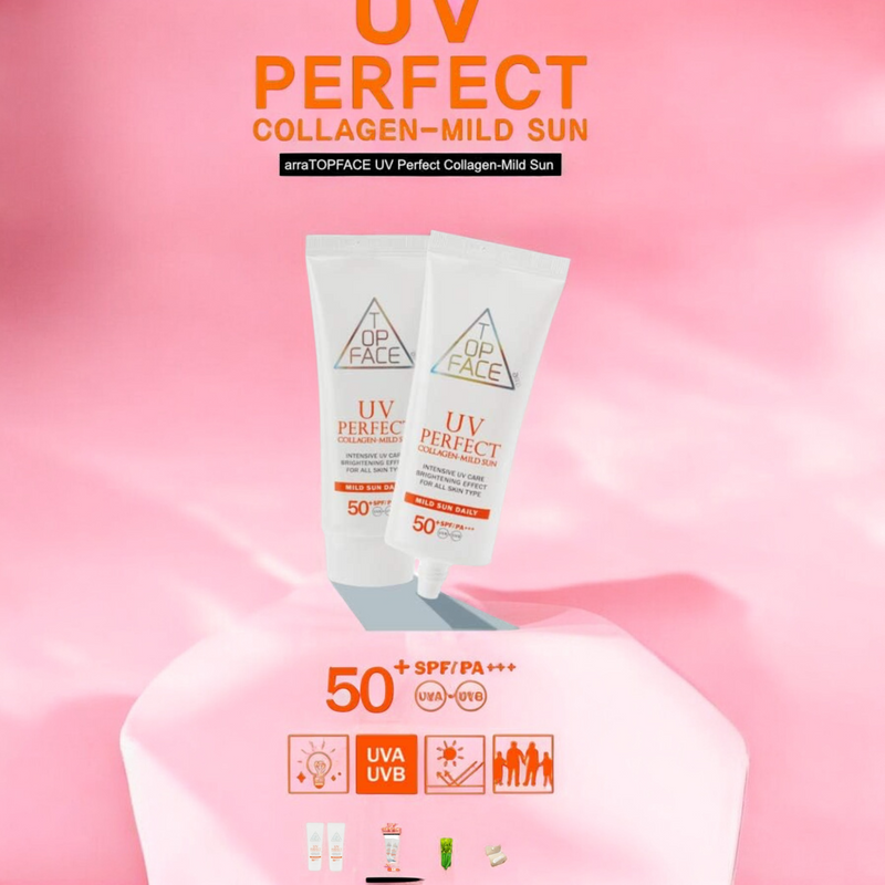 Top Face UV perfect Collagen Mild Sunscreen SPF50+ PA+++, 70ml.