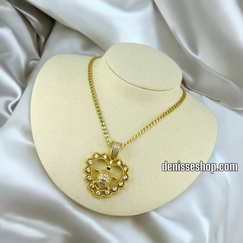 14K WOMEN / HEART TURTLE  PENDANT P527