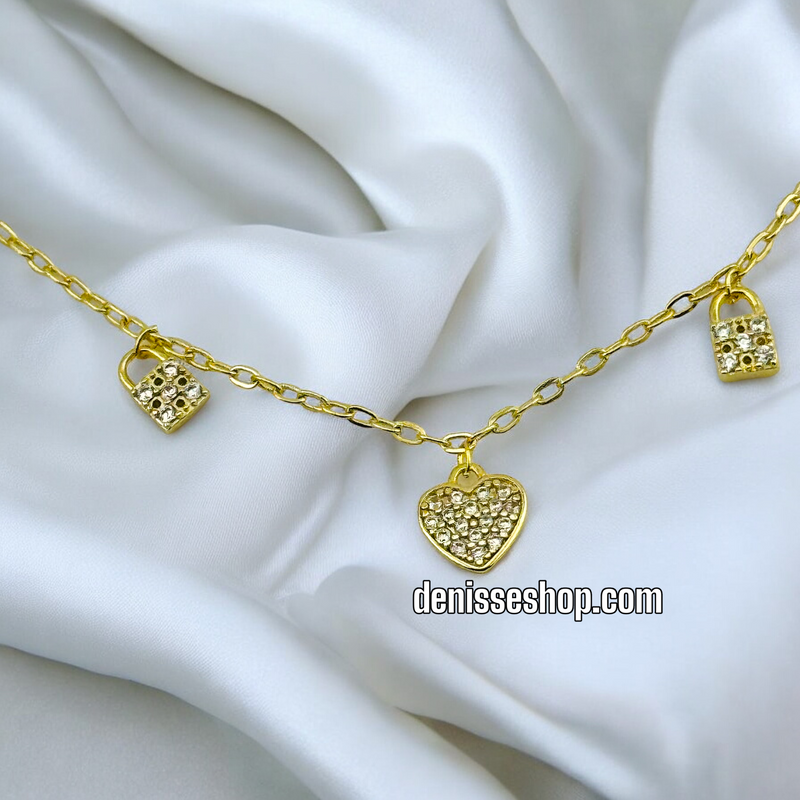 14K HEART ANKLET BRACELET A08