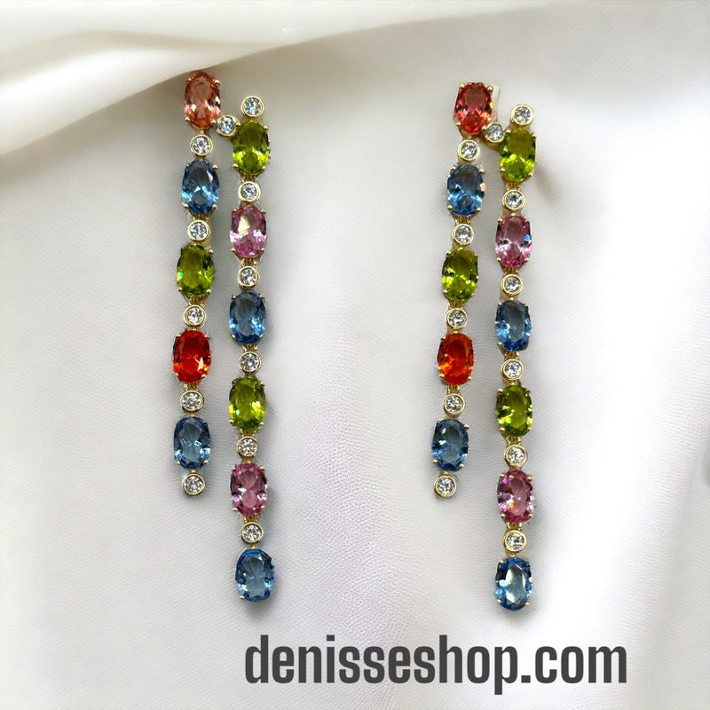 18k Colorful Stone Earrings E200