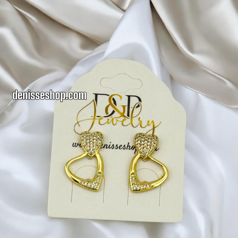 14K GOLD HEART EARRING E700