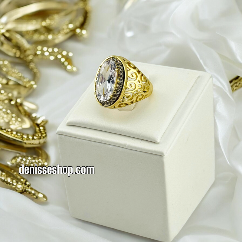 14K WHITE RING RG209