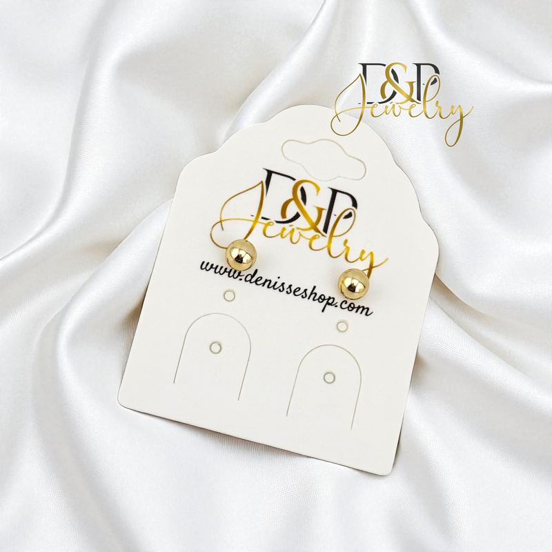 14K GOLD BALL EARRING E979