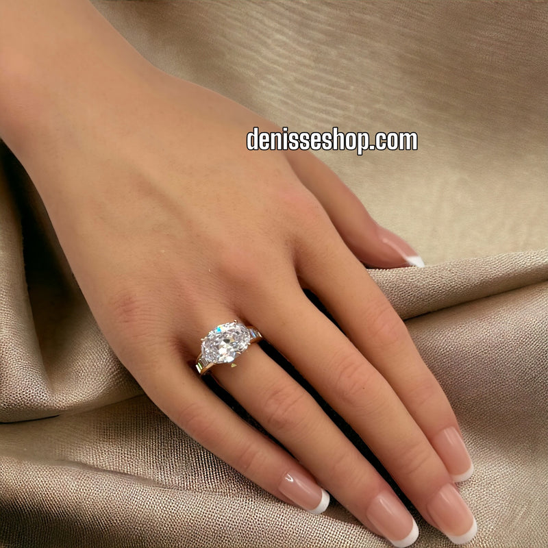 18K White Stone Ring RG91