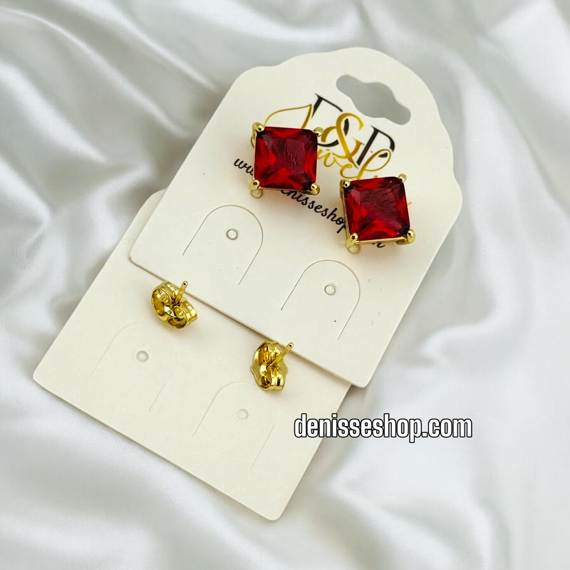 14K RUBY EARRING E579