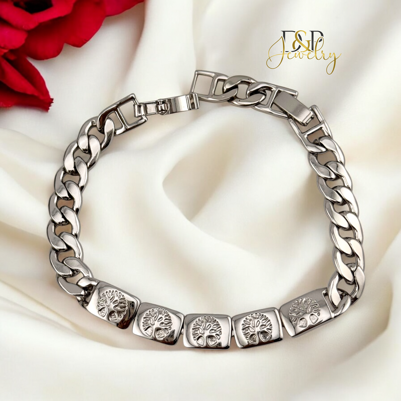 SILVER LIFE TREE BRACELET BR732
