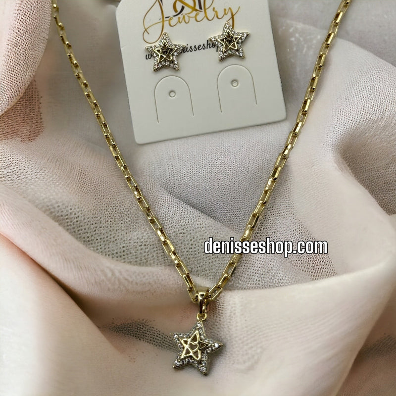 14K STAR NECKLACE SET C1129